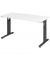 Schreibtisch O-Serie mini, manuell höhenverstellbar, 65-85cm (H), 140x67,2cm (BxT), rechteckig, weiß / graphit