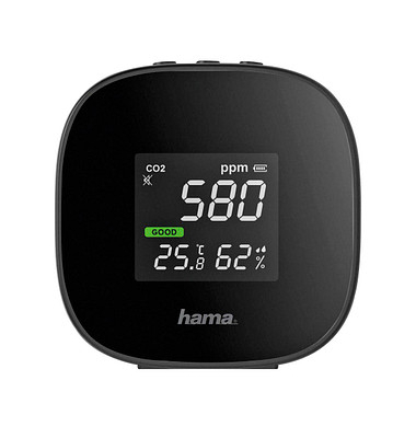 Hama Luftqualitätsmesser Safe 186434 CO2, Temperatur, Luftfeuchte