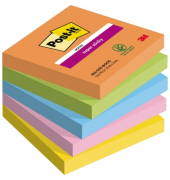 Haftnotizen 7100258933, Super Sticky Notes Boost Collection, 76x76mm, farbig sortiert (vitalorange/limonengr&uuml;n/paradiseblau/trop