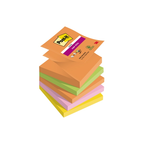4054596924239 - Haftnotizen 7100258789 Z-Notes Boost 76x76mm vitalorange limonengrün tropicalpink ultragelb quadratisch 4054596924239 Post-i 5 Stück