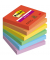Haftnotizen 6546SSPLAY, Playful, 76x76mm, farbig sortiert (ultrarot/vitalorange/ultragelb/limonengr&uuml;n/paradiseblau/flieder), qua