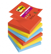 Haftnotizen R3306SSPLAY, Super Sticky Playful, 76x76mm, ultrarot/ultragelb/paradiseblau, quadratisch