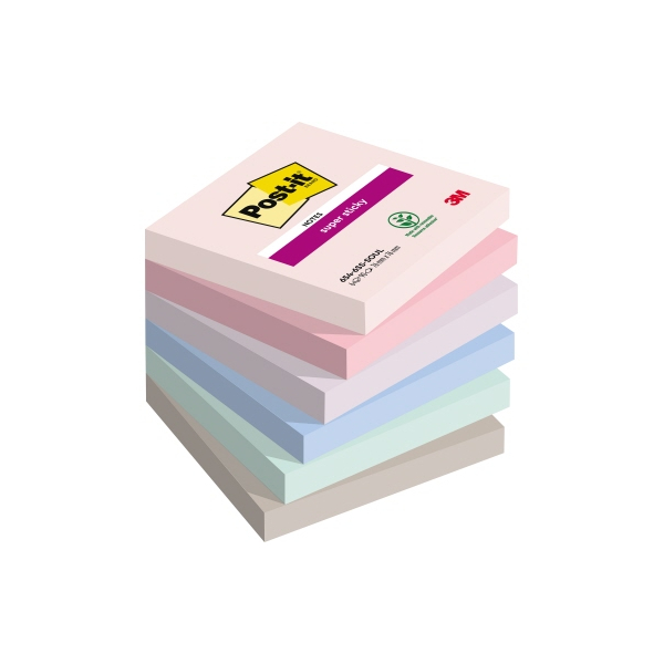 4054596925953 - Haftnotizen 6546SSSOUL Super Sticky Notes Soulful Collection 76x76mm rosa flamingopink flieder denimblau mint grau 4054596925 6 Stück