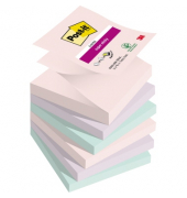 Haftnotizen R330-6SS-SOUL, Super Sticky Z-Notes Soulful Collection, 76x76mm, je 2 x rosa/flieder/mint, Z-Notes, quadratisch