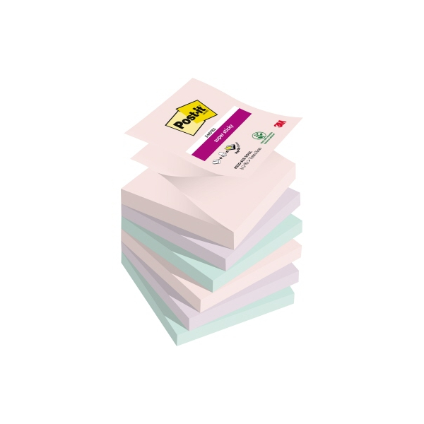 4054596926059 - Haftnotizen R330-6SS-SOUL Super Sticky Z-Notes Soulful Collection 76x76mm je 2 x rosa flieder mint Z-Notes quadratisch 4054 6 Stück