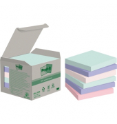 Haftnotizen 7100259123, Recycling Notes Rainbow, 76x76mm, farbig sortiert (blau/gr&uuml;n/pink), quadratisch