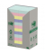 Haftnotizen 653-1RPT, Recycling Notes Tower Pastell Rainbow, 51x38mm, je 6 x mint/flamingopink/hellblau/gelb, rechteckig