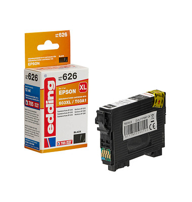 Druckerpatrone EDD-626 18-626 (kompatibel zu Epson), schwarz, ca. 785 Seiten schwarz