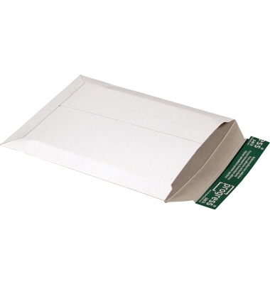 Versandtaschen PP V02.02, B5+, ohne Fenster, 30mm-Falte, haftklebend mit Aufreißfaden, weiß