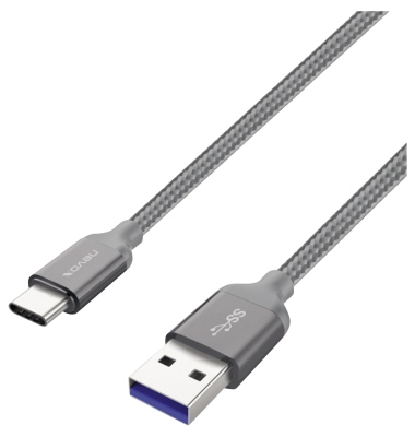 USB-Kabel TC-1480, 2m, USB-C auf USB-A, silber grau