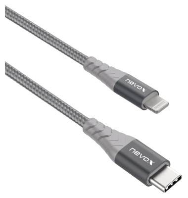 USB-Kabel LC-1886 Nylon 2m silbergrau