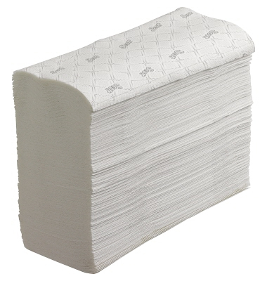 Falthandt&uuml;cher Professional Essential 6609, 21,2x18,6cm, 2-lagig, Interfold-Falz (W-Falz), wei&szlig;, Recyclingpapier