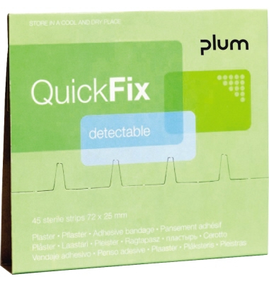 Wundpflaster QuickFix Detectable 5513, Ja, 45 S&uuml;ck, 7,2x2,5cm, blau