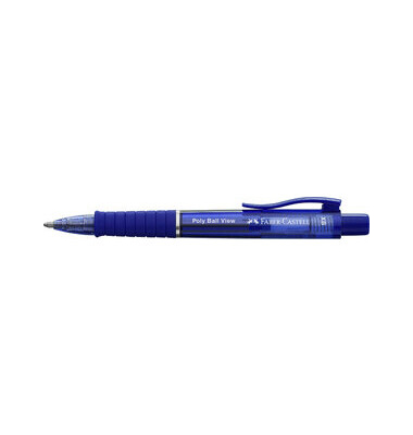 FABER-CASTELL Kugelschreiber Poly Ball View blau Schreibfarbe blau