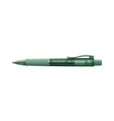 FABER-CASTELL Kugelschreiber Poly Ball View grün Schreibfarbe blau