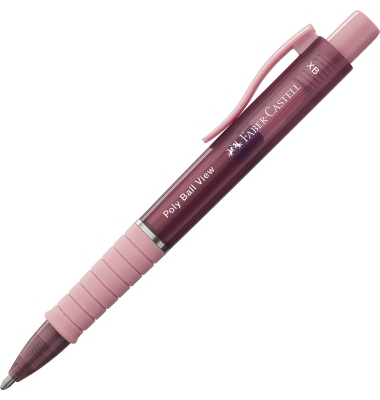 FABER-CASTELL Kugelschreiber Poly Ball View rose Schreibfarbe blau