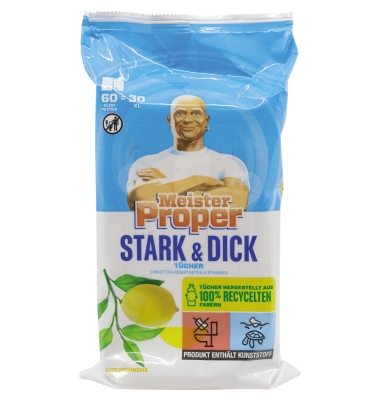 Reinigungstuch STARK & DICK, Citrusfrische, getränkt, Packung