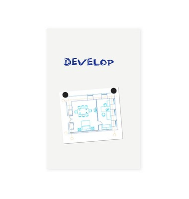 Whiteboard BOARD-UP, 7-106350, 75x50cm, lackiert, ohne Rahmen