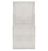 Wandprospekthalter 74358D A4 hoch 3Fächer transparent