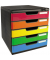 Exacompta Schubladenbox MODULO 331798D A4 5 Schübe farbig +Schloss