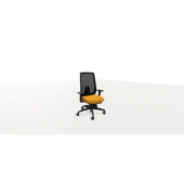 Bürodrehstuhl Indeed mesh, schwarz/orange, mit Armlehnen, bis 150kg