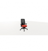 Bürodrehstuhl Indeed mesh, schwarz/rot, mit Armlehnen, bis 150kg
