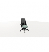 Bürodrehstuhl Indeed mesh, schwarz/wassergrün, mit Armlehnen, bis 150kg