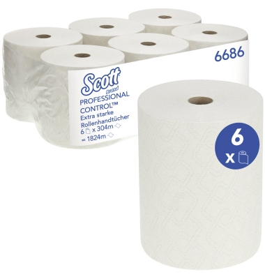 Rollenhandt&uuml;cher Professional ControlT Extra Strong 6686, Au&szlig;enabrollung, 1-lagig, wei&szlig;, Airflex