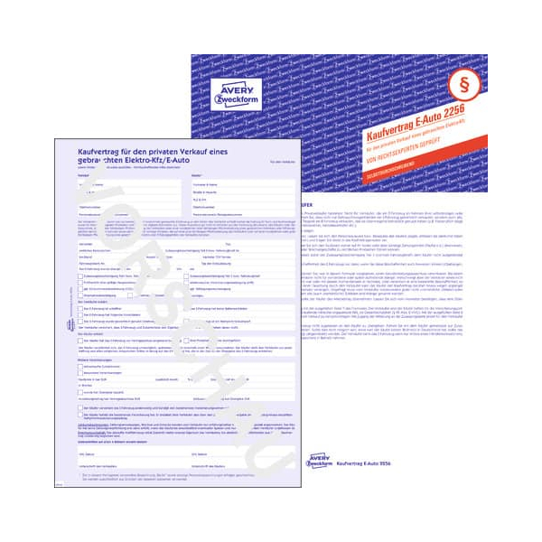 4004182022566 - Kaufvertrag 2256 Privatverkauf E-Auto 4004182022566 Avery Zweckform 2256