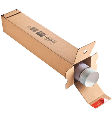 Versandhülse CP072.08 braun, innen 10,8x10,8x100,8cm, viereckig, Kraftliner Wellpappe