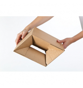 Versandkarton Blitzbodenkarton CP151.116 braun, bis DIN A5, innen 230x160x80mm, Kraftliner Wellpappe