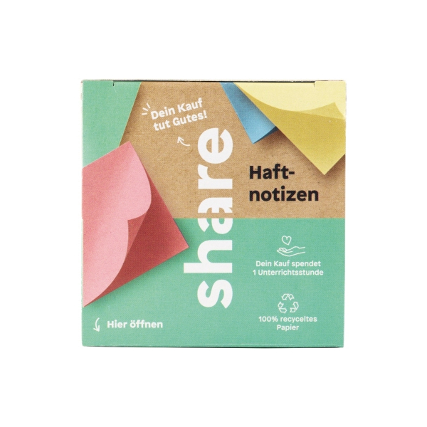 4260556673301 - Haftnotizen Y-08-08-02 share 75x75mm grün gelb rot blau quadratisch 4260556673301 4 Stück