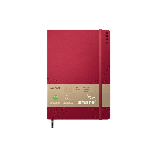 4260556676296 - Notizbuch Y-07-07-08 share rot A5 punktkariert 80g 96 Blatt   192 Seiten 4260556676296 share