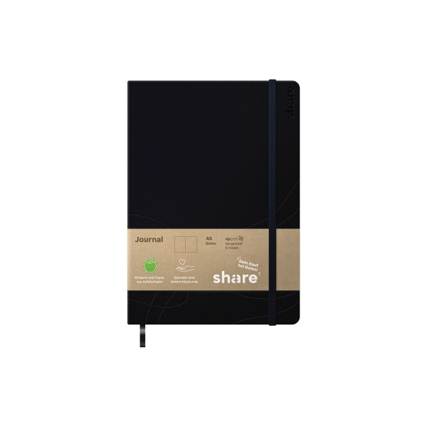 4260556676326 - Notizbuch Y-07-07-11 share schwarz A5 punktkariert 80g 96 Blatt   192 Seiten 4260556676326 share