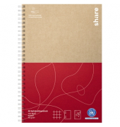 Collegeblock Y-01-02-02 share, Muster, Lineatur 22 / kariert mit Rand innen, A5, 80g, rot, 100 Blatt