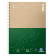 Collegeblock Y-16-01-02 share, Muster, Lineatur 22 / kariert mit Rand innen, A4, 80g, gr&uuml;n, 80 Blatt