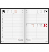 Buchkalender 795, 1T1S, 14,5 x 20,6 cm, Kunststoff, Miradur, schwarz