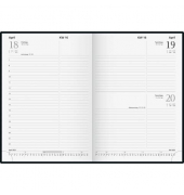 Buchkalender, 1T1S, 14,5 x 20,6 cm, Kunststoff, Miradur, schwarz