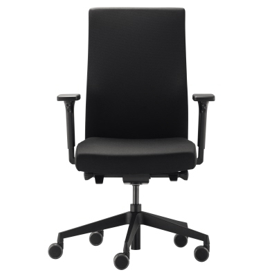 B&uuml;rostuhl to-strike comfort pro, schwarz / schwarz, mit verstellbaren Armlehnen, bis 125kg, ohne Kopfst&uuml;tze