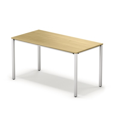 Schreibtisch temptation four, 74cm (H), 140x70cm (BxT), rechteckig, eiche / weiß