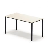 Schreibtisch temptation four, 74cm (H), 140x70cm (BxT), rechteckig, weiß / schwarz