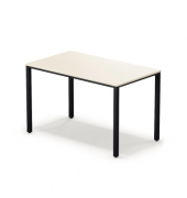 Schreibtisch temptation four, 74cm (H), 120x70cm (BxT), rechteckig, weiß / schwarz