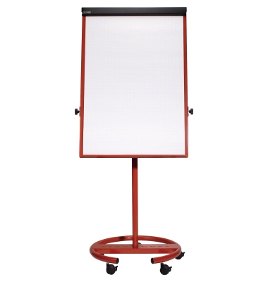 Flipchart MAULoffice, 6375025, 70x100cm (BxH), rot, mit Rollen
