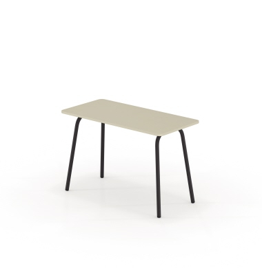 Schreibtisch se:lab work & meet desk, 74cm (H), 120x80cm (BxT), rechteckig, lichtgrau / schwarz