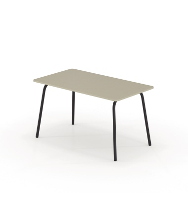 Schreibtisch se:lab work & meet desk, 74cm (H), 140x80cm (BxT), rechteckig, lichtgrau / schwarz