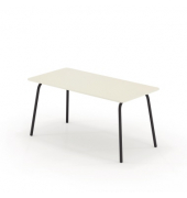 Schreibtisch se:lab work & meet desk, 74cm (H), 160x80cm (BxT), rechteckig, weiß / schwarz