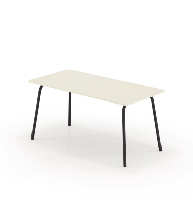 Schreibtisch se:lab work & meet desk, 74cm (H), 160x80cm (BxT), rechteckig, weiß / schwarz