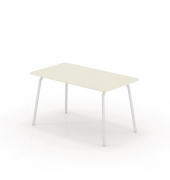 Schreibtisch se:lab work & meet desk, 74cm (H), 140x80cm (BxT), rechteckig, weiß / weiß