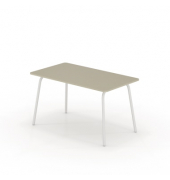 Schreibtisch se:lab work & meet desk, 74cm (H), 140x80cm (BxT), rechteckig, lichtgrau / weiß