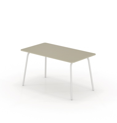 Schreibtisch se:lab work & meet desk, 74cm (H), 140x80cm (BxT), rechteckig, lichtgrau / weiß
